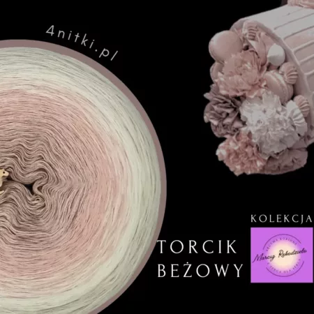 TORCIK BEŻOWY - bawełna /akryl motek ombre