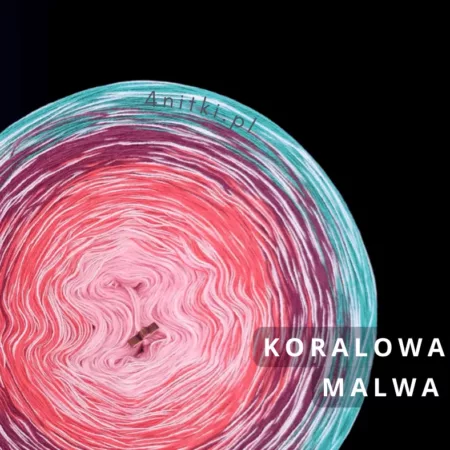 Motek ombre KORALOWA MALWA - bawełna/akryl