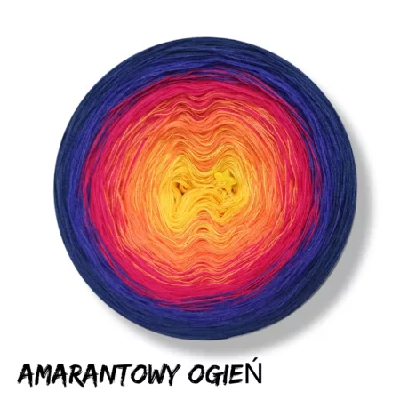 Motek ombre AMARANTOWY OGIEŃ - bawełna/akryl