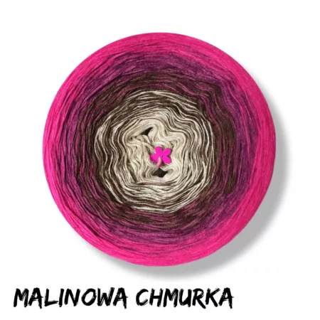 Motek ombre MALINOWA CHMURKA - bawełna/akryl