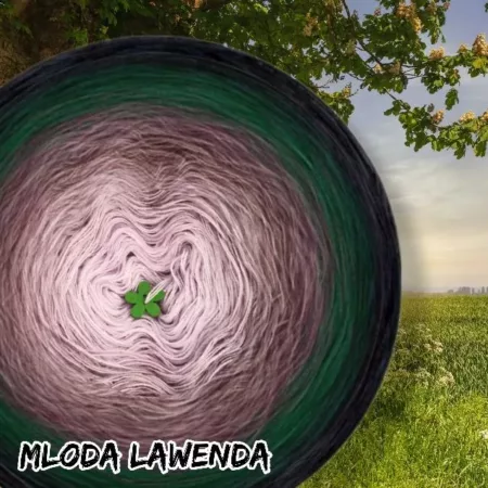 Motek ombre MŁODA LAWENDA - bawełna/akryl