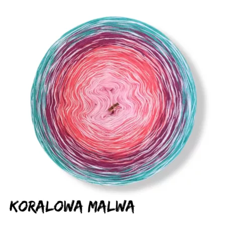 Motek ombre KORALOWA MALWA - bawełna/akryl