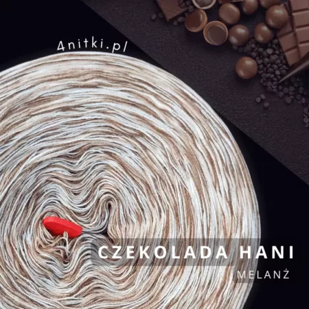 Motek melanż CZEKOLADA  HANI - bawełna/akryl