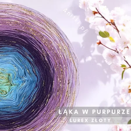 Motek ombre ŁĄKA W PURPURZE - bawełna/akryl