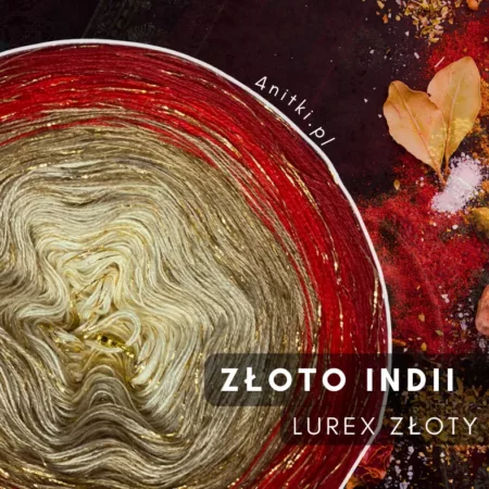 Motek ombre ZŁOTO INDII- bawełna/akryl