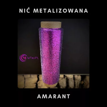 Nić metalizowana AMARANT na szpuli 1000m
