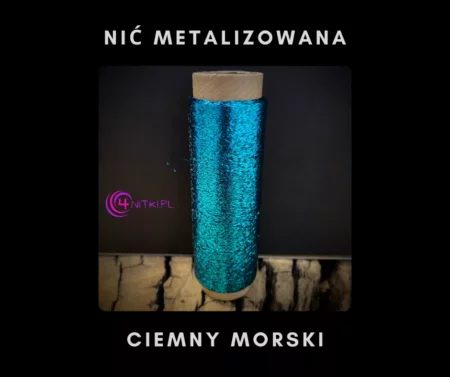 Nić metalizowana CIEMNY MORSKI na szpuli 1000m