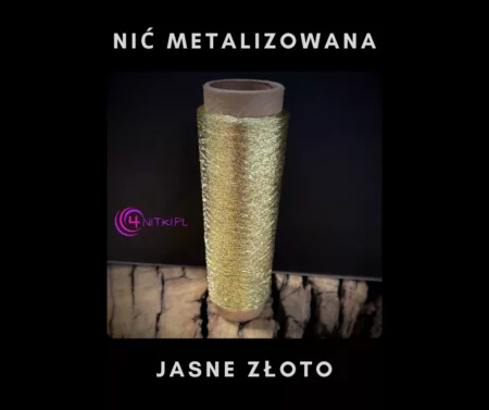 Nić metalizowana JASNE ZŁOTO na szpuli 1000m