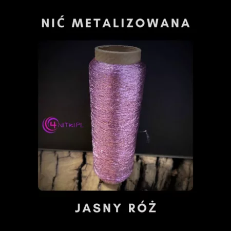 Nić metalizowana JASNY RÓŻ na szpuli 1000m