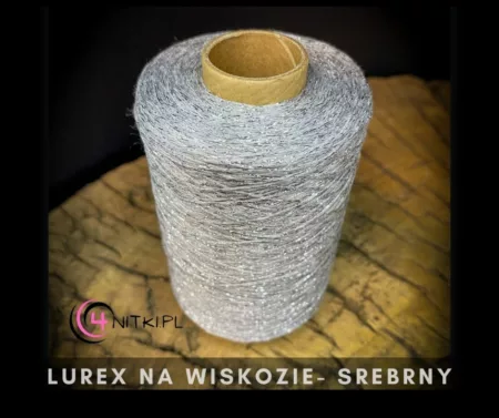 Lurex na wiskozie SREBRNY na szpuli 1000m
