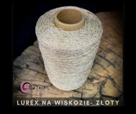 Lurex na wiskozie ZŁOTY na szpuli 1000m