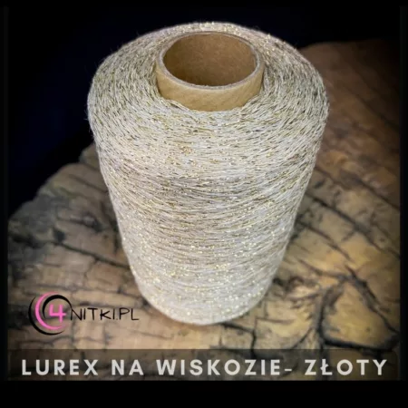 Lurex na wiskozie ZŁOTY na szpuli 1000m