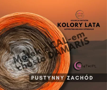 Motek ombre PUSTYNNY ZACHÓD - bawełna/akryl 1500m-2000m z dostępem do CALu DAMARIS od MalAga Szydełkuje