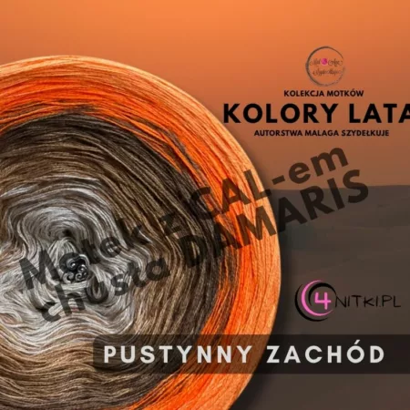 Motek ombre PUSTYNNY ZACHÓD - bawełna/akryl 1500m-2000m z dostępem do CALu DAMARIS od MalAga Szydełkuje