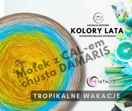 Motek ombre TROPIKALNE WAKACJE - bawełna/akryl 1500m-2000m z dostępem do CALu DAMARIS od MalAga Szydełkuje