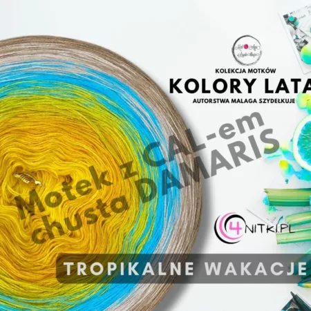 Motek ombre TROPIKALNE WAKACJE - bawełna/akryl 1500m-2000m z dostępem do CALu DAMARIS od MalAga Szydełkuje