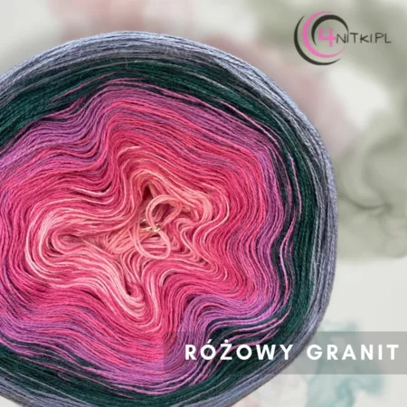 Motek ombre RÓŻOWY GRANIT - bawełna/akryl