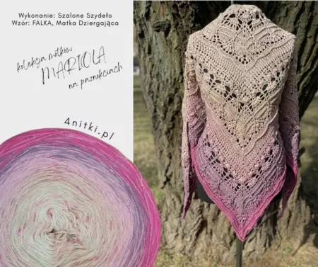 Motek ombre RÓŻOWA MARIOLA - bawełna/akryl - obrazek 2