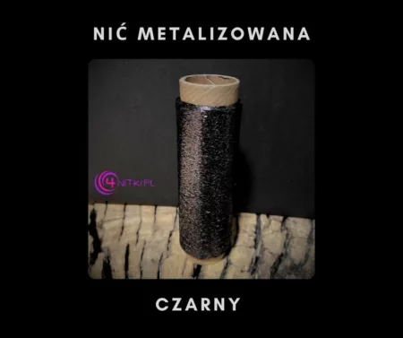 Nić metalizowana CZARNY na szpuli 1000m
