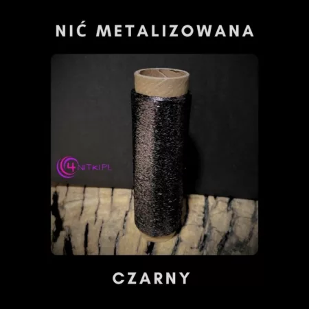 Nić metalizowana CZARNY na szpuli 1000m