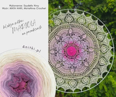 Motek ombre RÓŻOWA MARIOLA ODWROTNIE - bawełna/akryl - obrazek 2