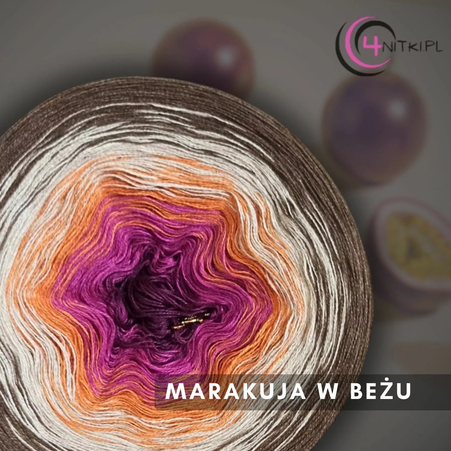 Motek ombre MARAKUJA W BEŻU - bawełna/akryl