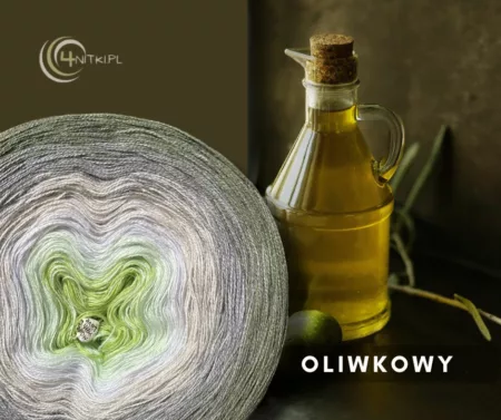 Motek ombre OLIWKOWY - bawełna/akryl