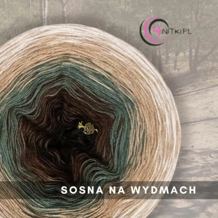 Motek ombre SOSNA NA WYDMACH - bawełna/akryl