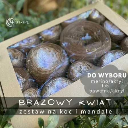 BRĄZOWY KWIAT zestaw na koc i mandale w pudełku