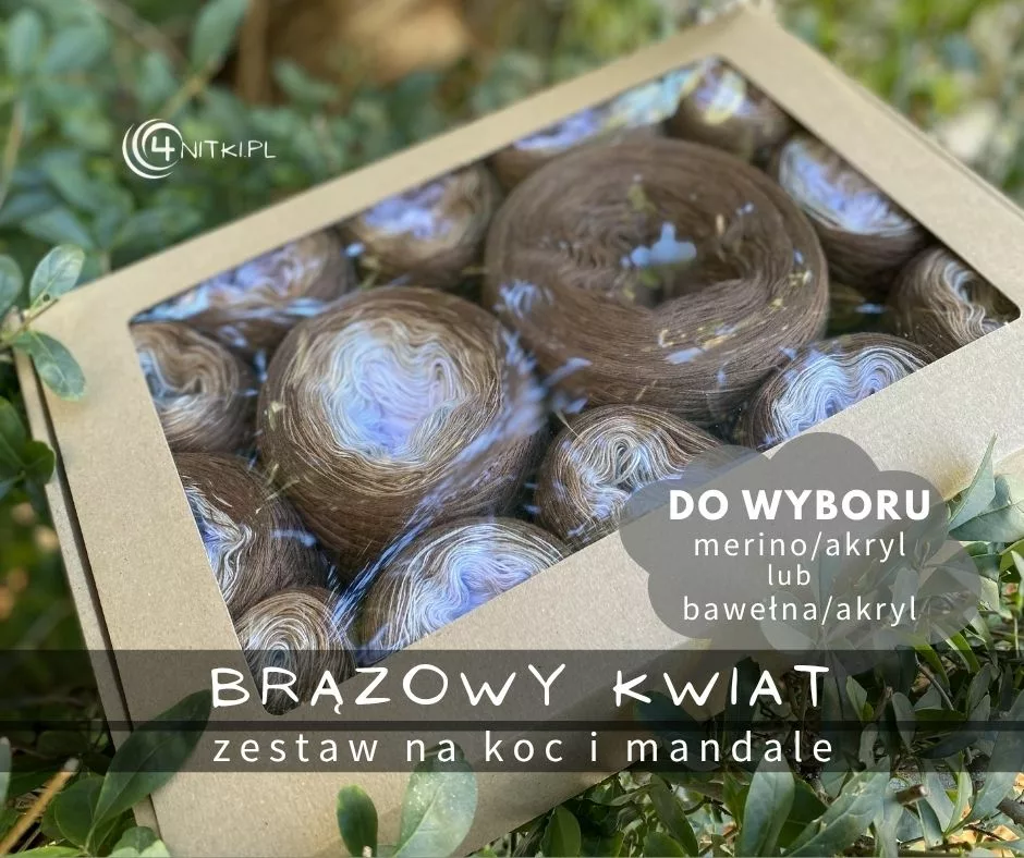 BRĄZOWY KWIAT zestaw na koc i mandale w pudełku