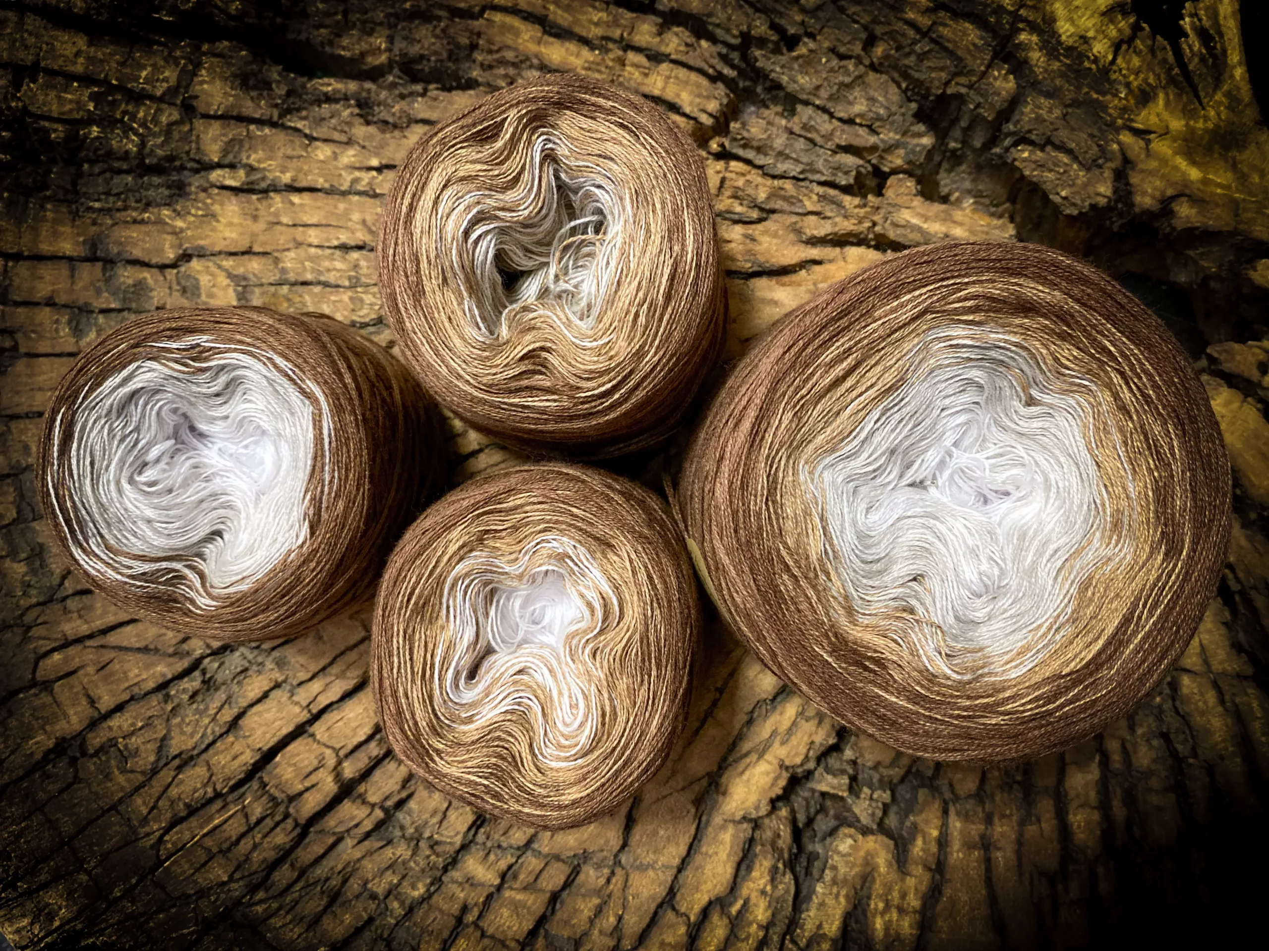 BRĄZOWY KWIAT motek ombre bawełna/akryl LUB merino/akryl - obrazek 2