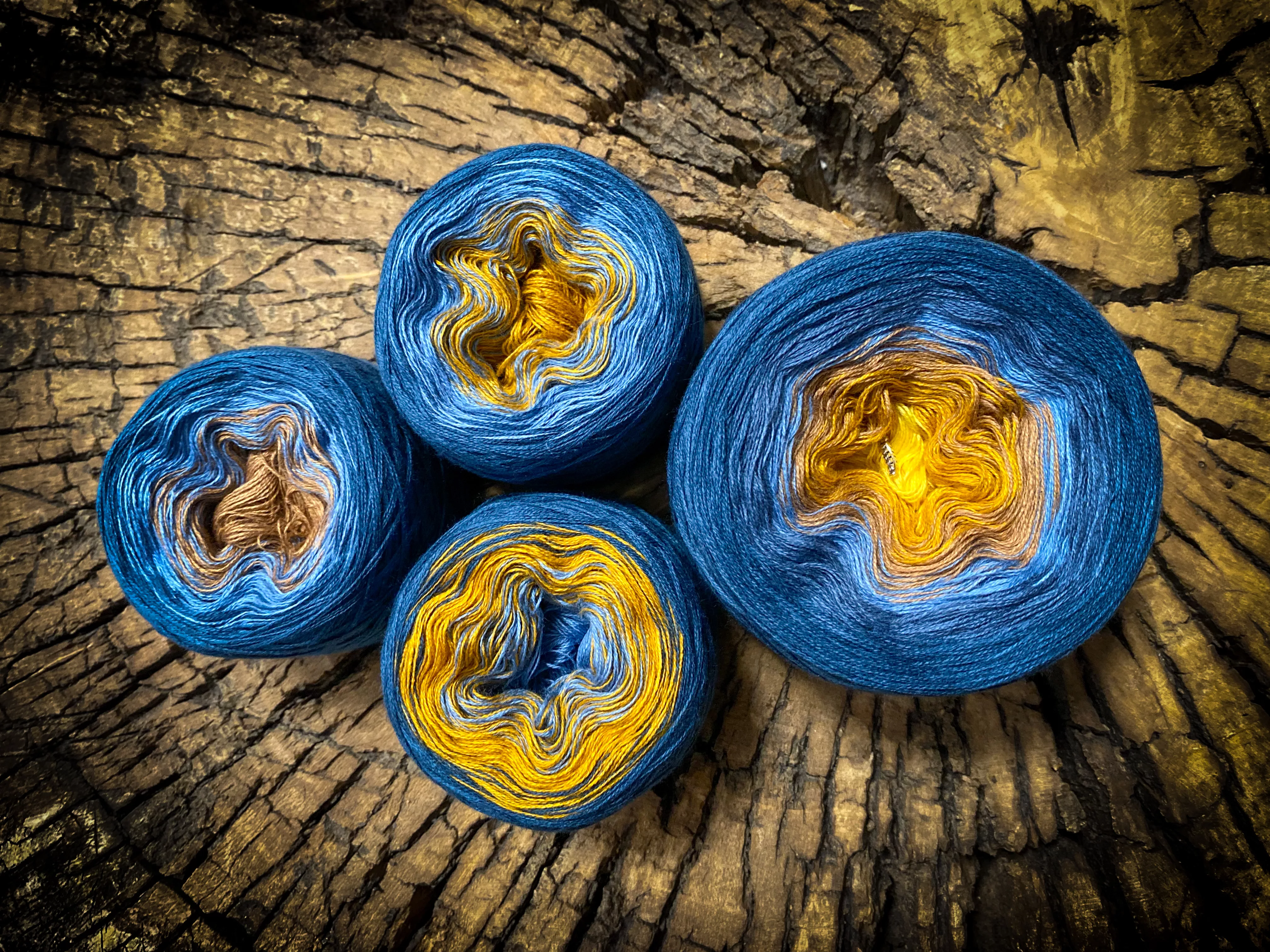 NIEBIESKI KWIAT motek ombre bawełna/akryl LUB merino/akryl - obrazek 2