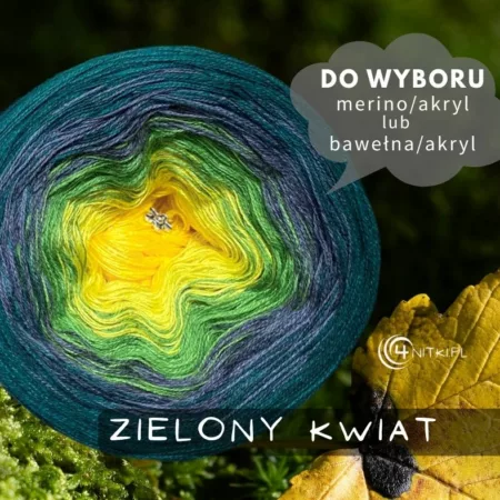 ZIELONY KWIAT motek ombre bawełna/akryl LUB merino/akryl