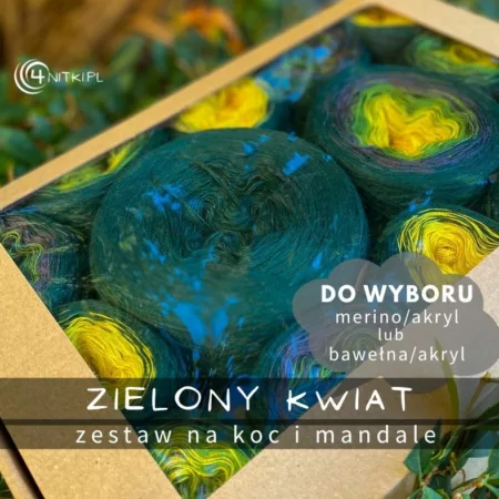 ZIELONY KWIAT zestaw na koc i mandale w pudełku