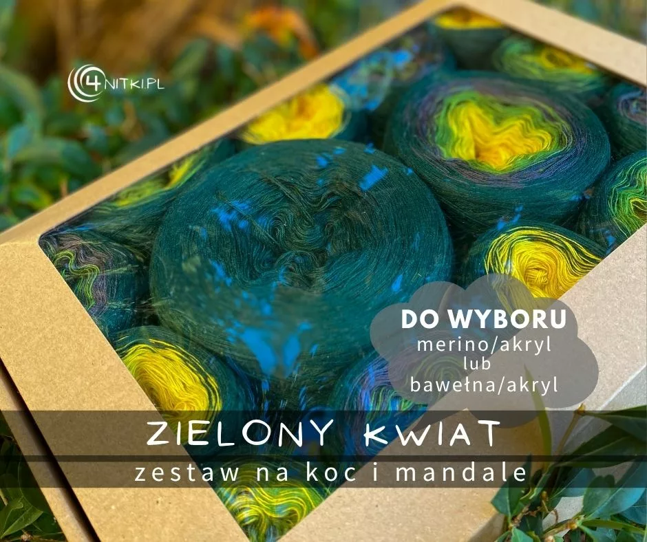 ZIELONY KWIAT zestaw na koc i mandale w pudełku