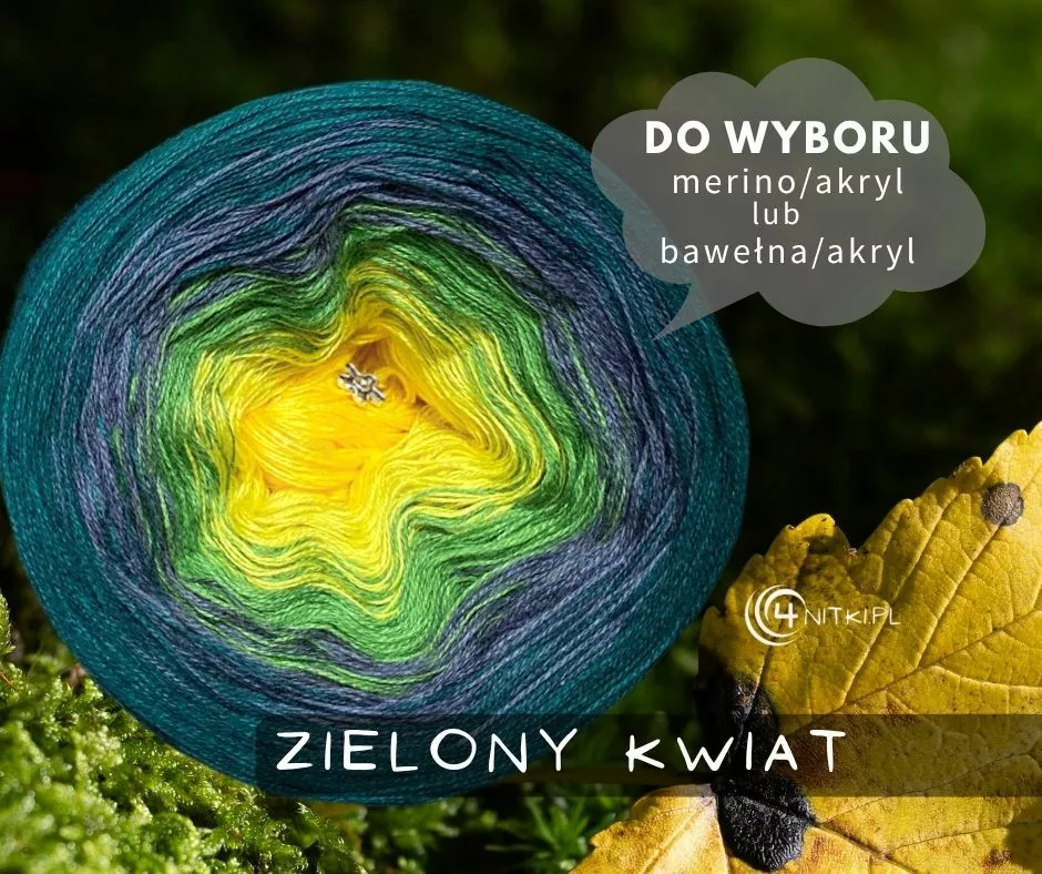 ZIELONY KWIAT motek ombre bawełna/akryl LUB merino/akryl