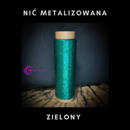 Nić metalizowana ZIELONY na szpuli 1000m