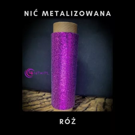 Nić metalizowana RÓŻ na szpuli 1000m