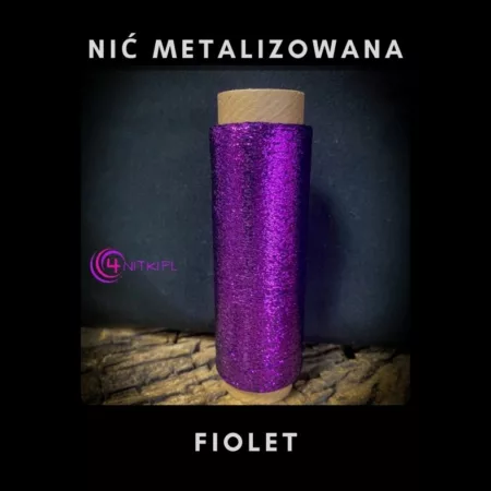 Nić metalizowana FIOLET na szpuli 1000m