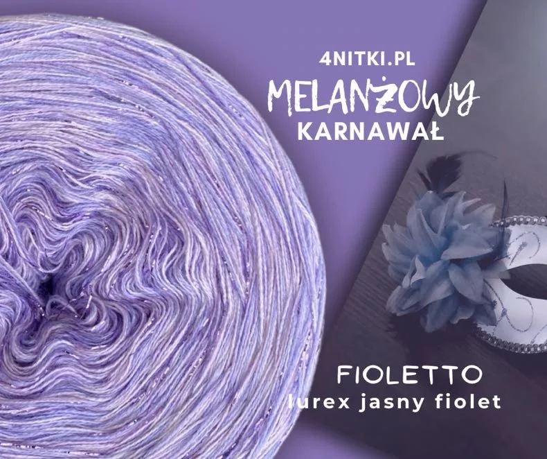 Motek melanż FIOLETTO - bawełna/akryl