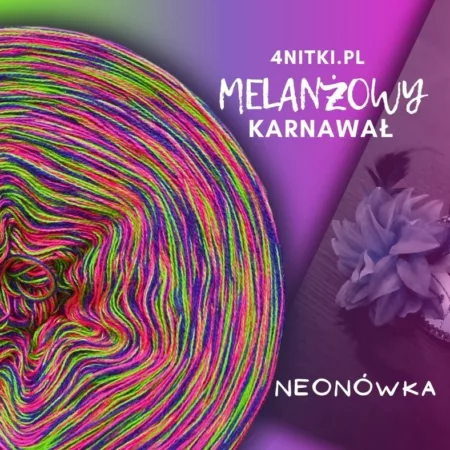 Motek melanż NEONÓWKA - bawełna/akryl