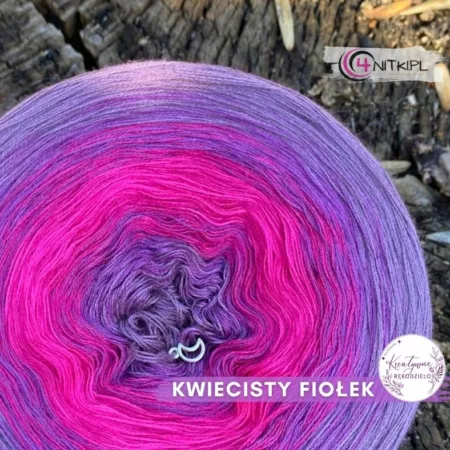 Motek ombre KWIECISTY FIOŁEK - bawełna/akryl