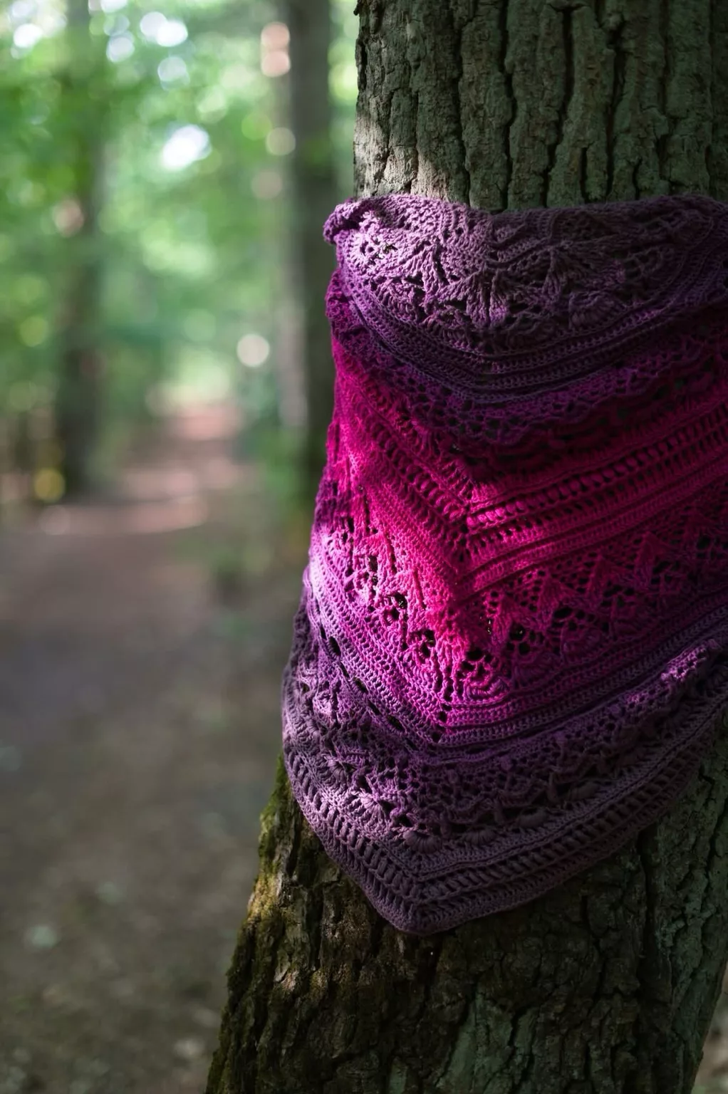 Motek ombre KWIECISTY FIOŁEK - bawełna/akryl - obrazek 5