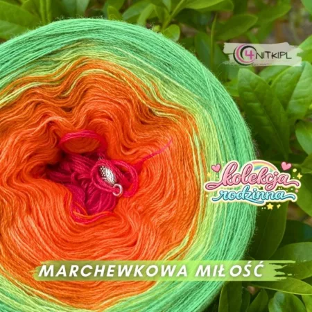 Motek ombre MARCHEWKOWA MIŁOŚĆ - bawełna/akryl