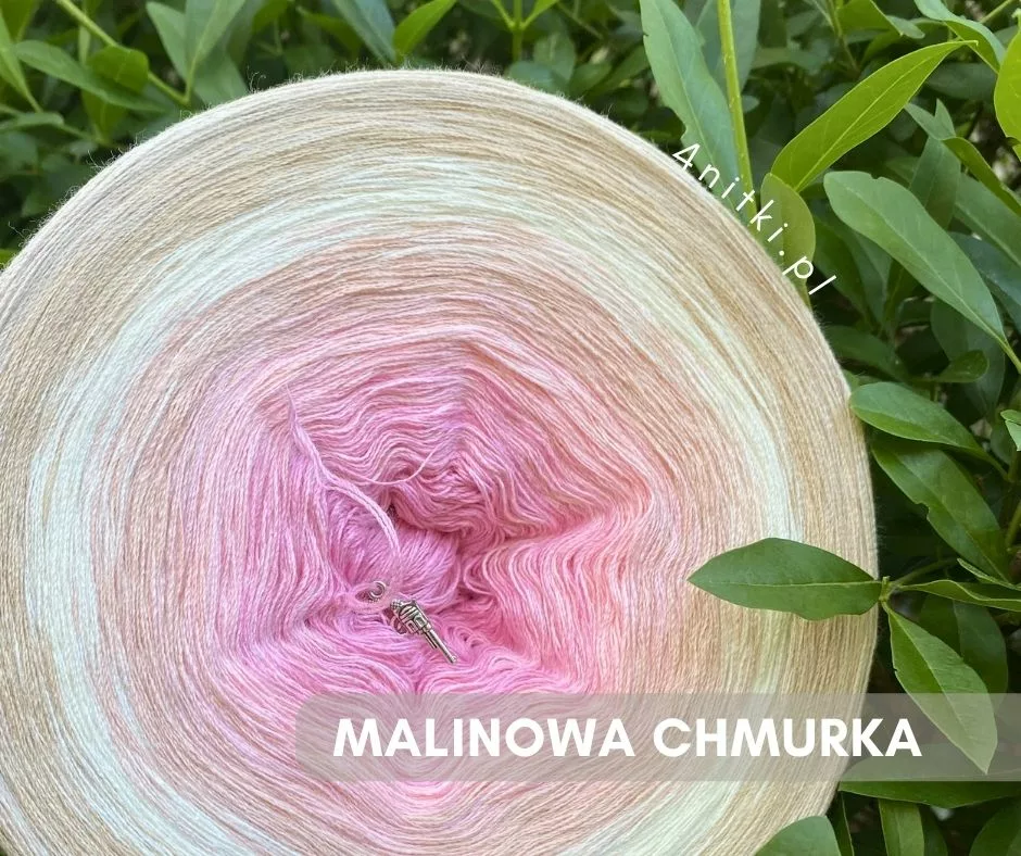 Motek ombre MALINOWA CHMURKA - bawełna/akryl