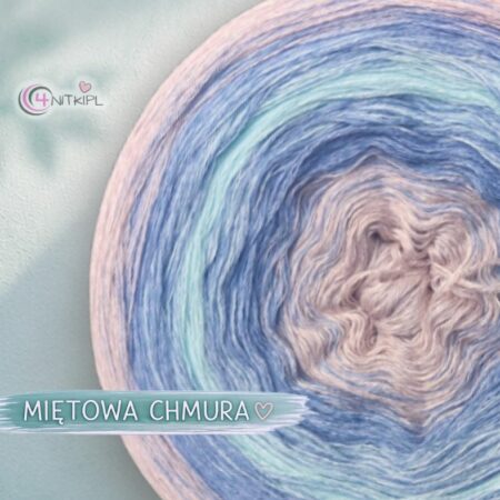 Motek ombre MIĘTOWA CHMURA - bambus/bawełna