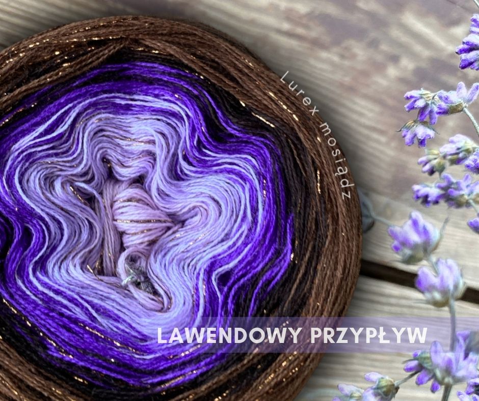 Motek ombre LAWENDOWY PRZYPŁYW - bawełna/akryl