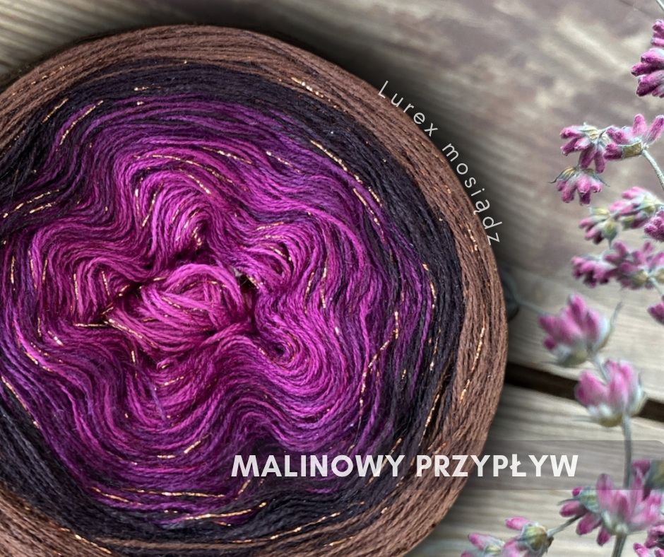 Motek ombre MALINOWY PRZYPŁYW - bawełna/akryl