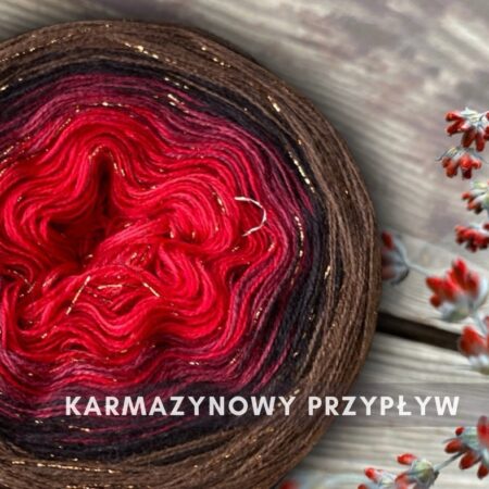 Motek ombre KARMAZYNOWY PRZYPŁYW - bawełna/akryl