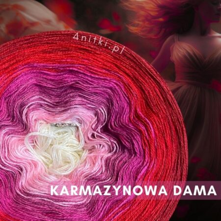 Motek ombre KARMAZYNOWA DAMA - bawełna/akryl
